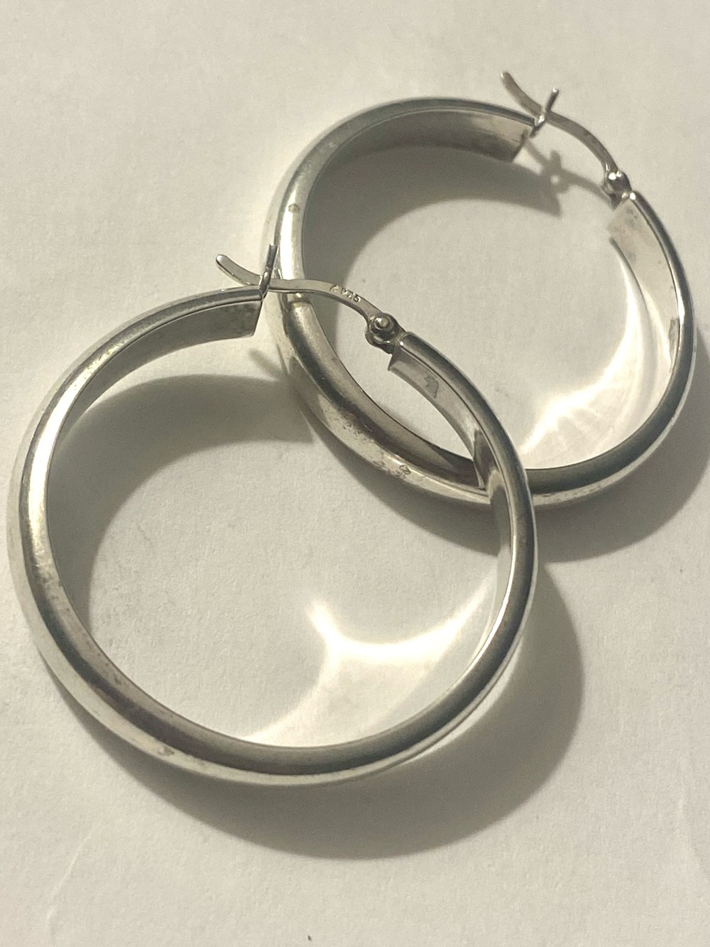 Classic Sterling 925 Silver Hoop Domed Hollow Earrings Timeless 1.25โ